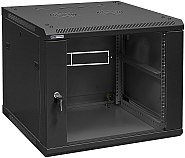 19" Rack skříň W6609ZL/B (9U 600mm, závěsná, černá, složená)