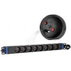 8GN-E-P -napájecí lišta 19" s vypínačem - 8 zásuvek EURO