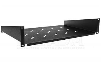 Jednostranná police do rack 19" 450mm (2U, větraná, černá)