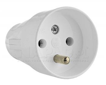 Kabelová zásuvka přímá, IP20, bílá
