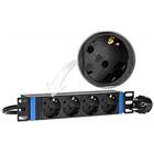 Napájecí lišta 1U do skříně RACK 10" (4 zásuvky - SCHUKO)