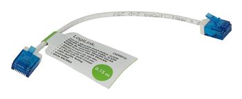 Patchcord UTP [kat, 6A] slim 15 cm bílý