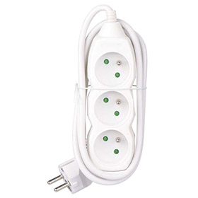 Prodlužovací kabel - 3 zásuvky bílý 1,5m