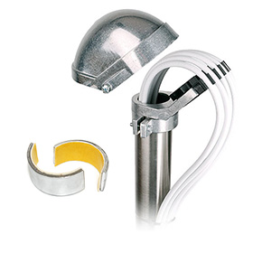 Stožárová krytka na kabely - hliníková (stožáry 42,48 - 52mm)