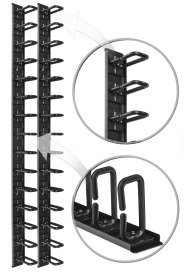 V-OP15-1U - vertikální organizér kabelů 15 držáků