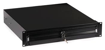 Výsuvná police (2U, uzamykatelná klíčem, pro 600/800mm RACK skříně)